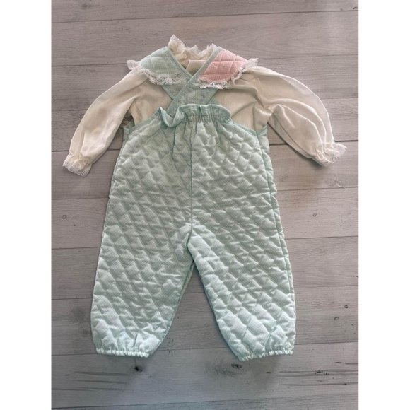 vintage evy of california overall set 6-9 months - Picture 6 of 9